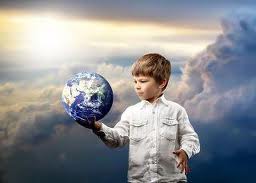 boy wiht globe